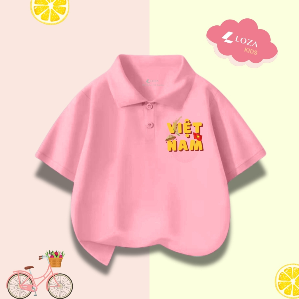 Áo polo trẻ em in hình 
