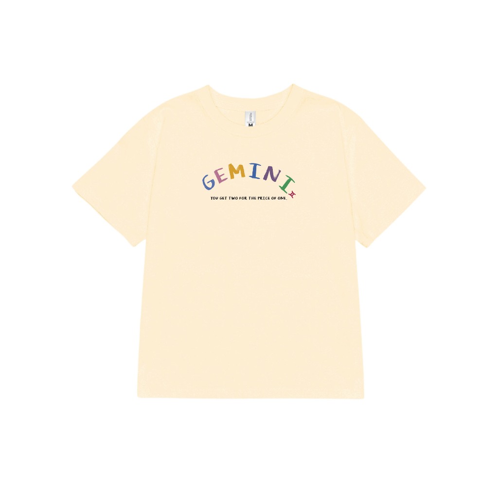 Áo baby tee ABD358 cung hoàng đạo Song Tử GEMINI Miucho cotton cổ tròn in typography