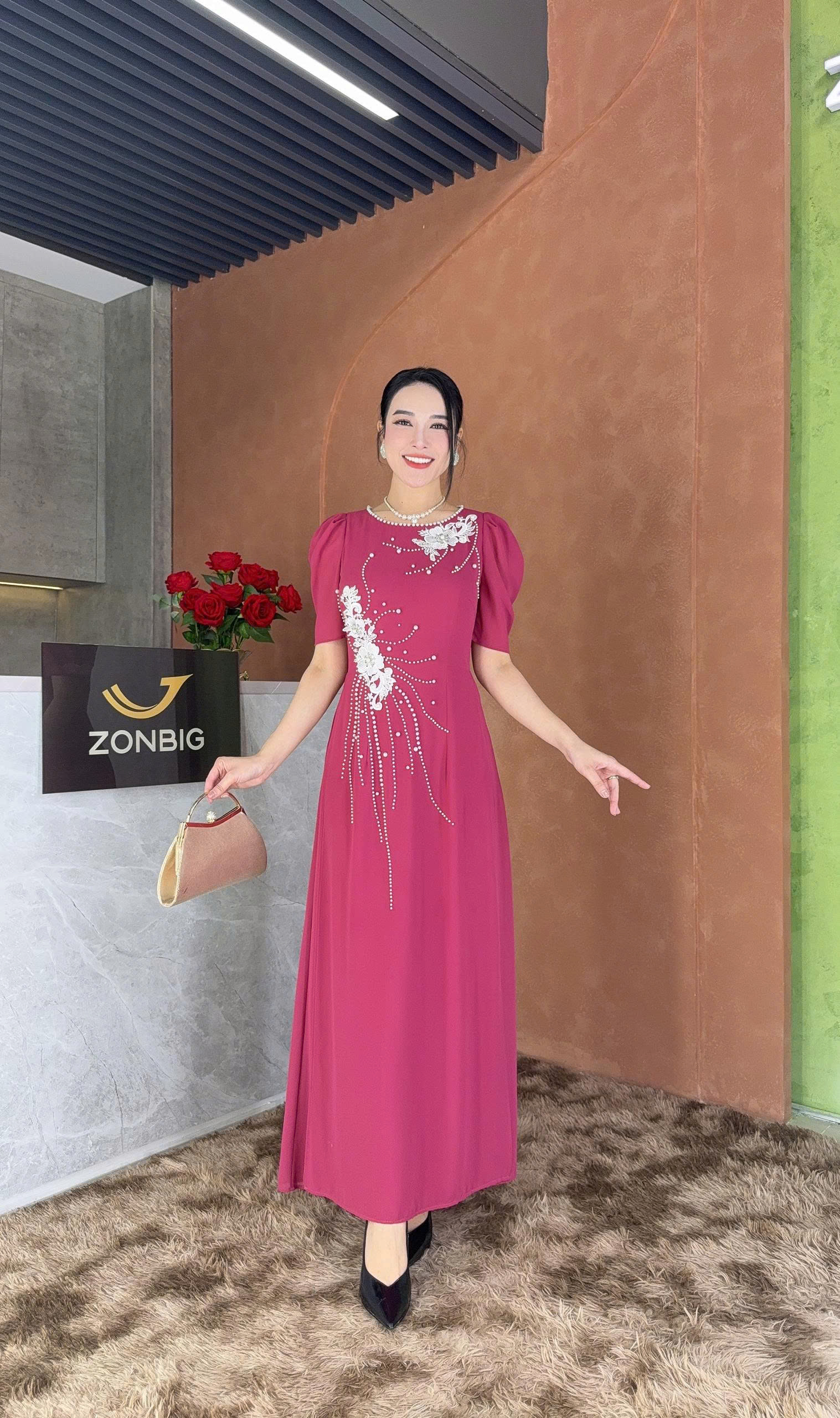 Đầm giả áo dài - Y1774 - Thương hiệu Zonbig