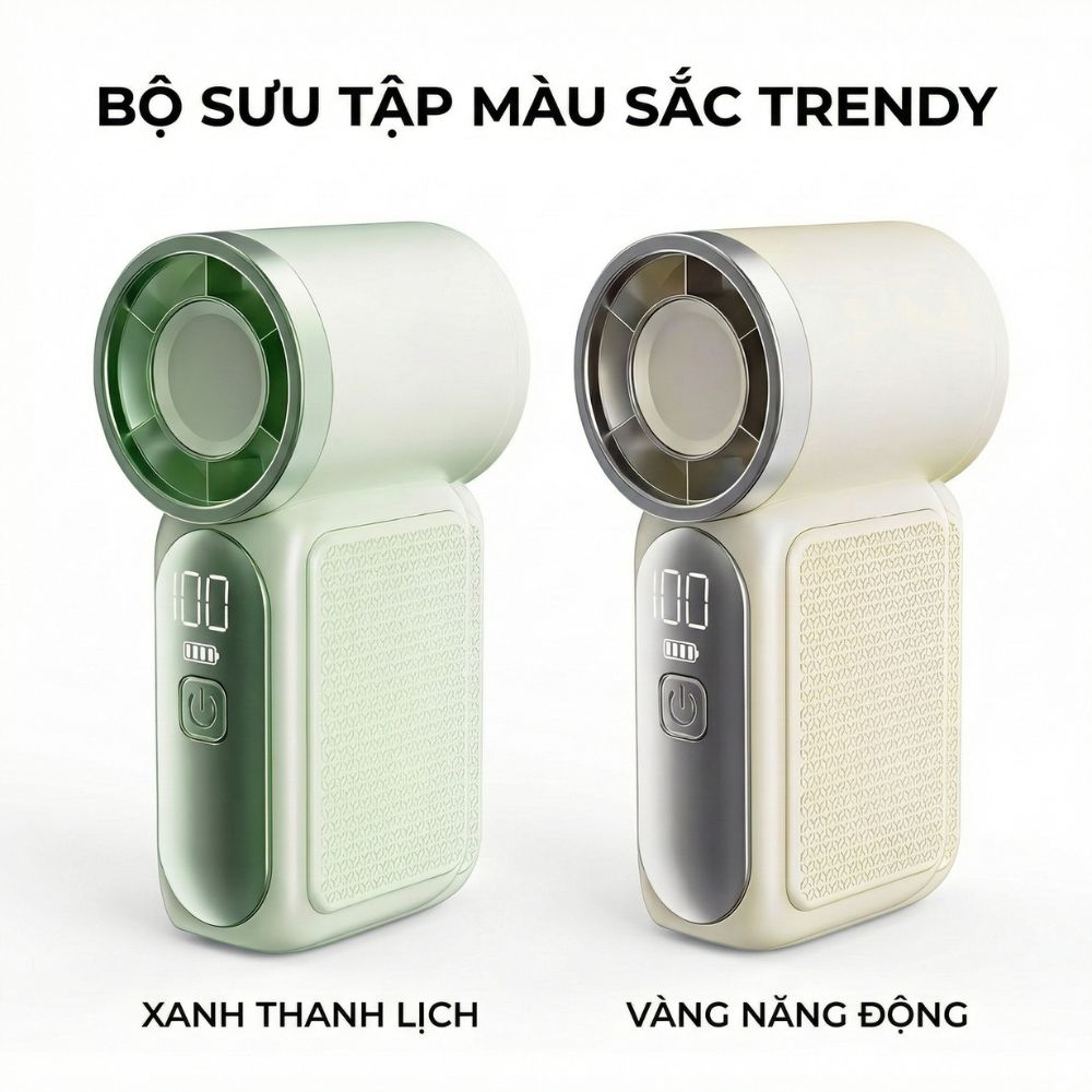 Quạt Cầm Tay Mini Kachi MK441 - Pin Khủng 3000mAh, Màn Hình LED Hiển Thị, 6 Cấp Độ Gió (Bảo Hành 18 Tháng)_thumbnail_3
