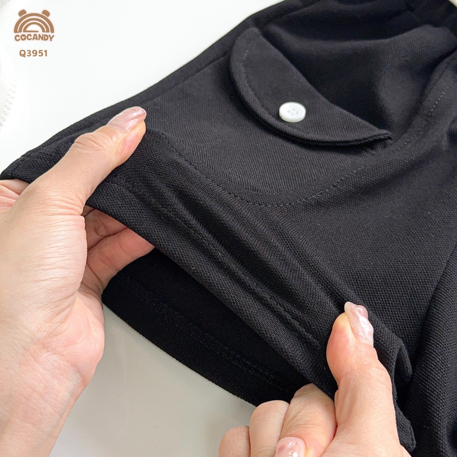 Quần cộc ĐEN cá sấu CVC basic 1 cúc_thumbnail_3