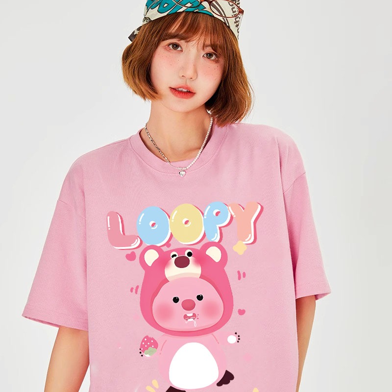 Áo thun Loopy Hải Ly form rộng ATD645 Miucho cotton cổ tròn in artwork_thumbnail_4