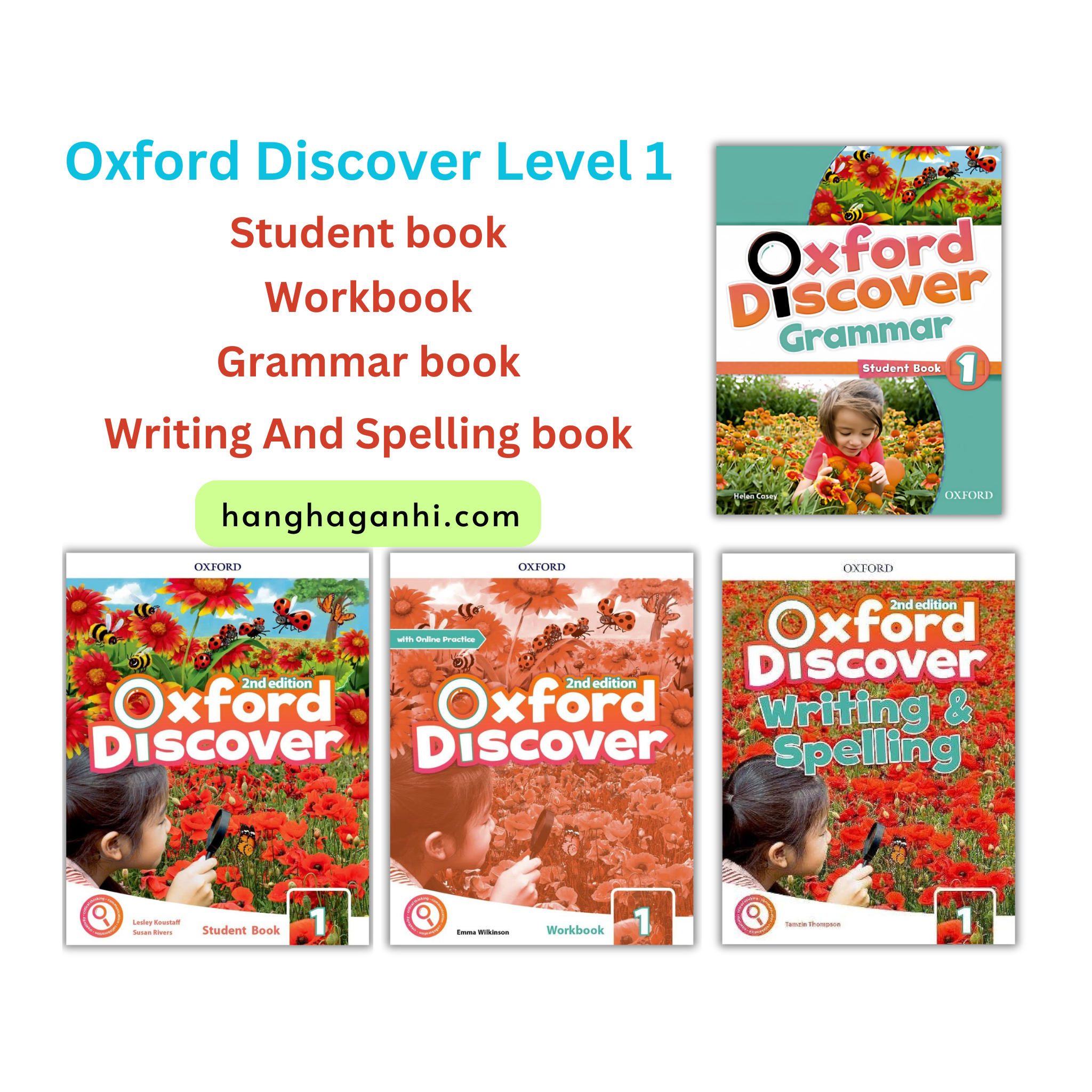 Combo 4 cuốn Oxford Discover Level 1- 2nd edition (Studentbook, Workbook, Grammar book, Writing And Spelling book)_thumbnail_0