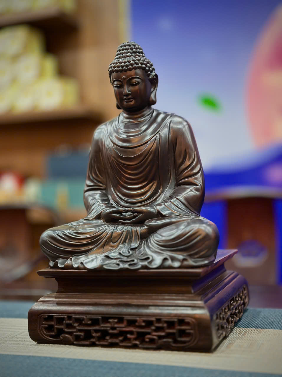 TƯỢNG PHẬT THÍCH CA NGỒI GỖ TRẮC ĐEN_thumbnail_1