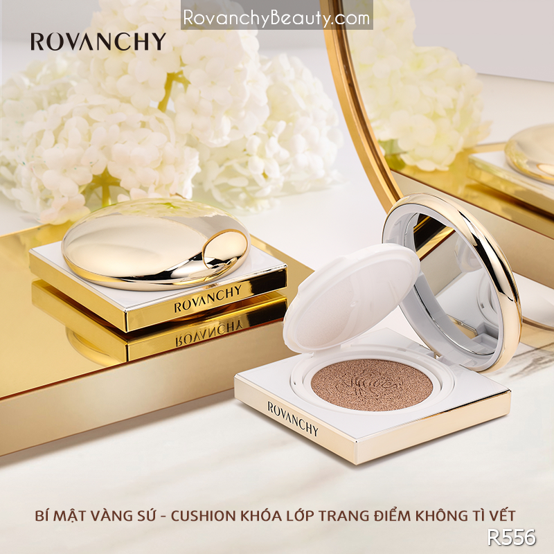 Phấn Nước R556 ROVANCHY Hộp Vàng Sang Trọng - Lớp Nền Hoàn Hảo, Che Phủ Tự Nhiên