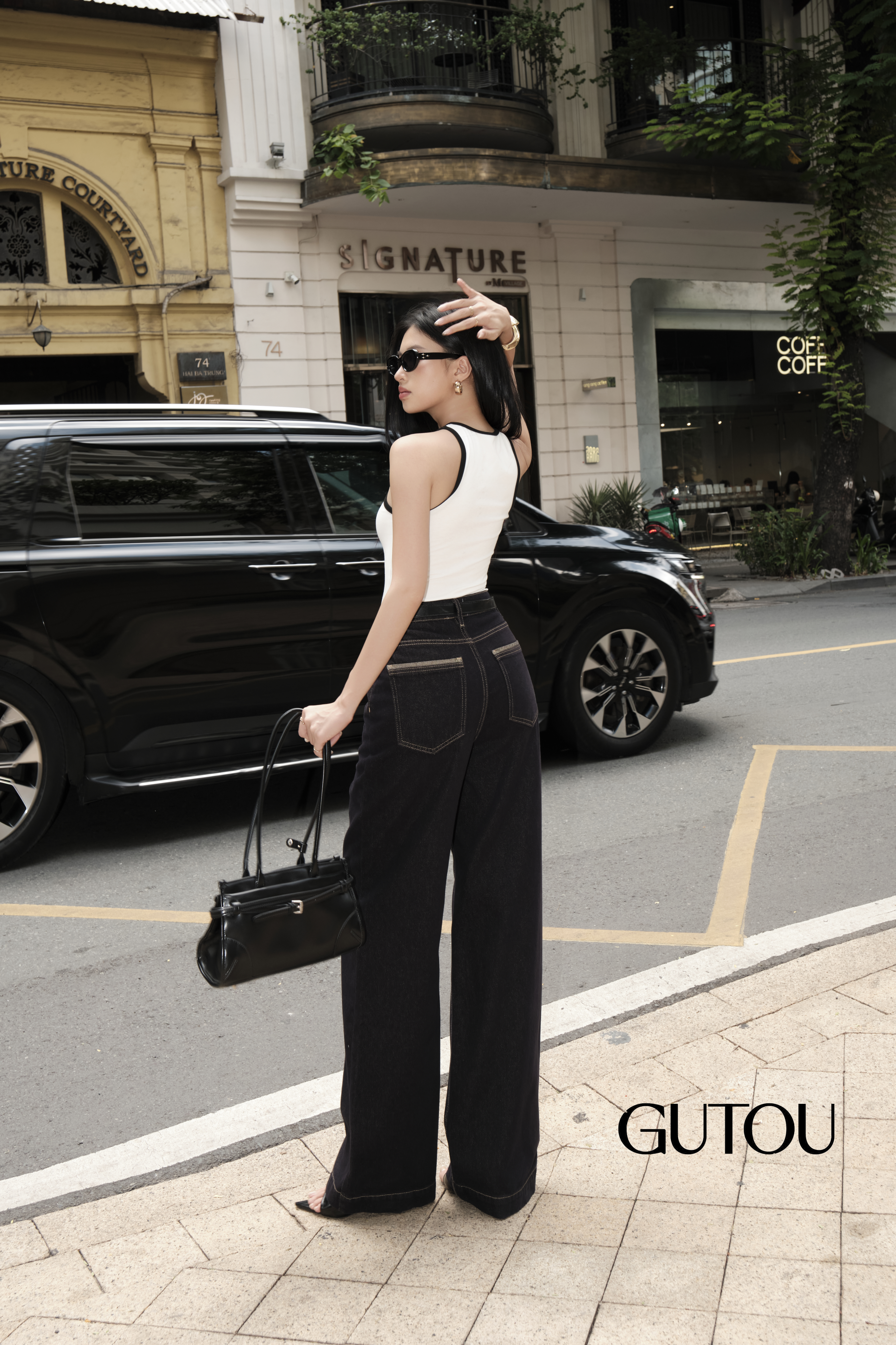 [ GUTOU ] Quần Jean Suông Culottes Xanh Đen Cá Tính_thumbnail_3
