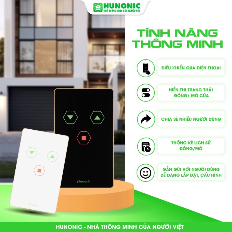 Công tắc Cửa Cuốn Hunonic Door S màu Đen_thumbnail_3