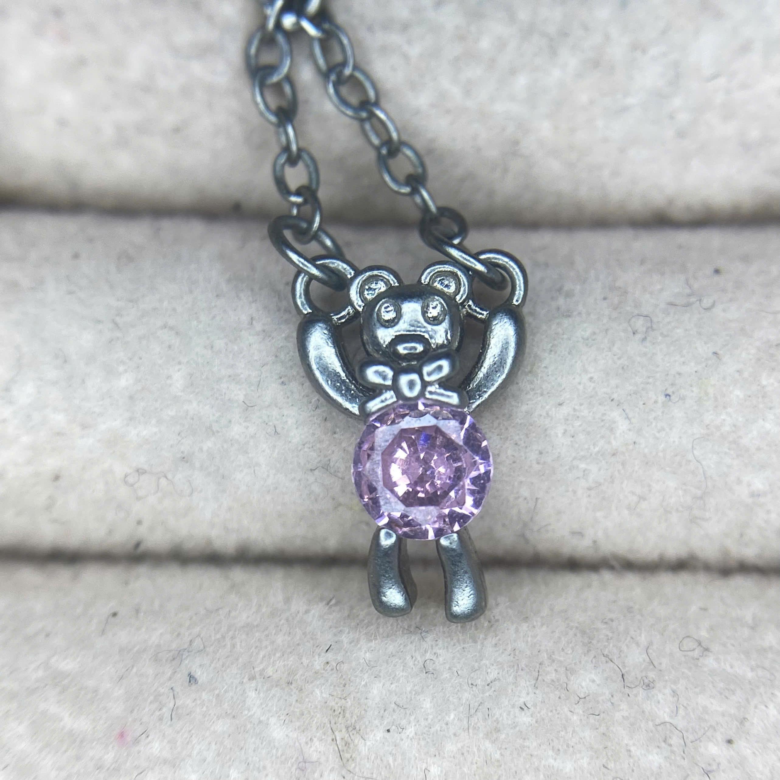 Khuyên kiểu xích rơi gấu kim cương hồng 80 18._thumbnail_1