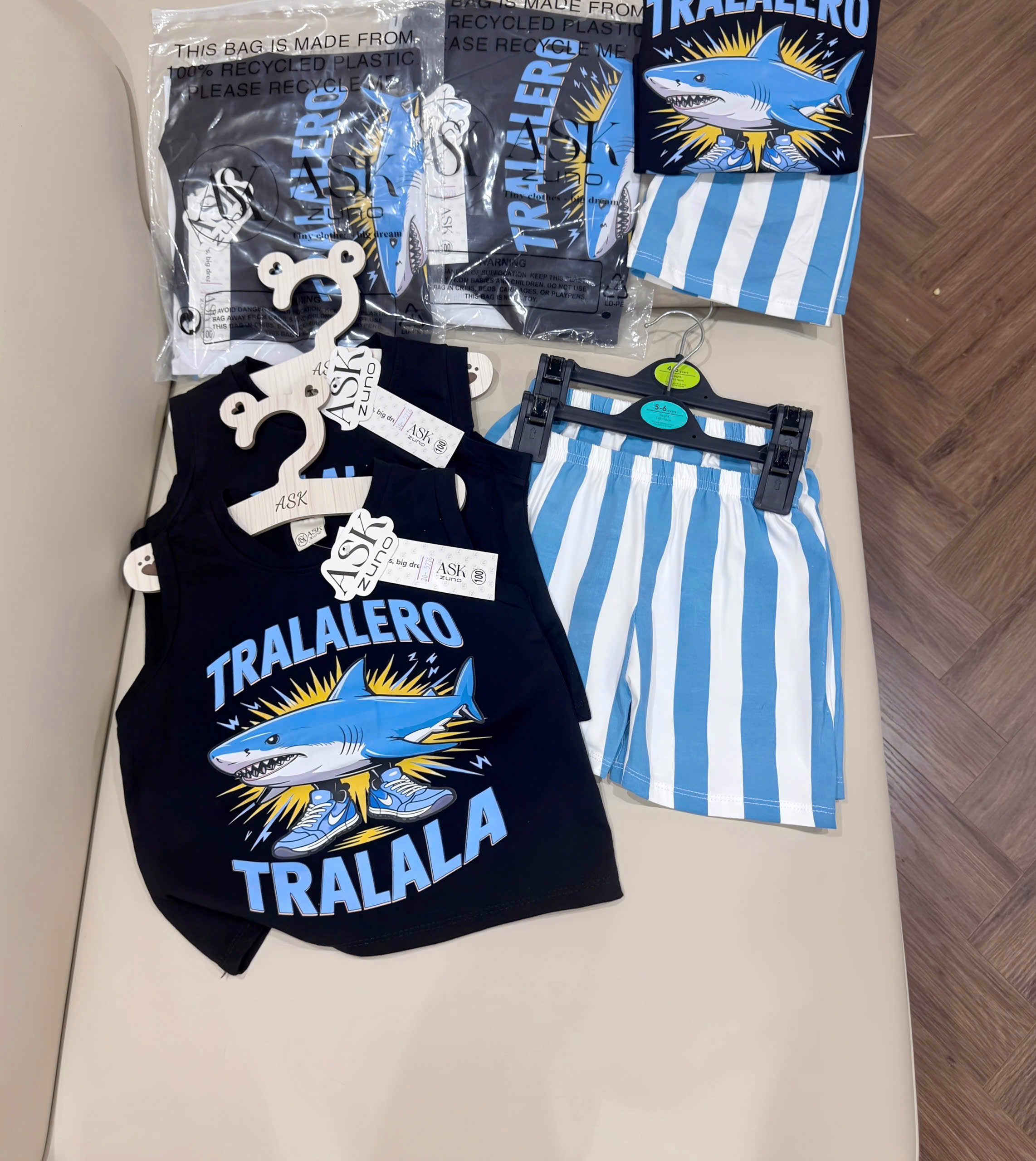 N08 BỘ BA LỖ BB TRALALERO CÁ MẬP XANH MÃ 2 - A201.615B