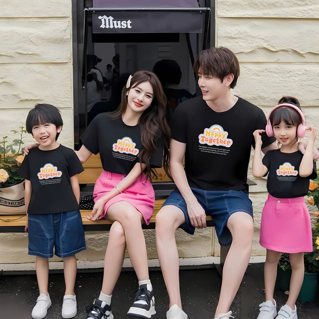 Áo phông gia đình in Happy Together - Áo thun đồng phục gia đình 3-4-5 người - Loza RT3037-AT3037_thumbnail_2