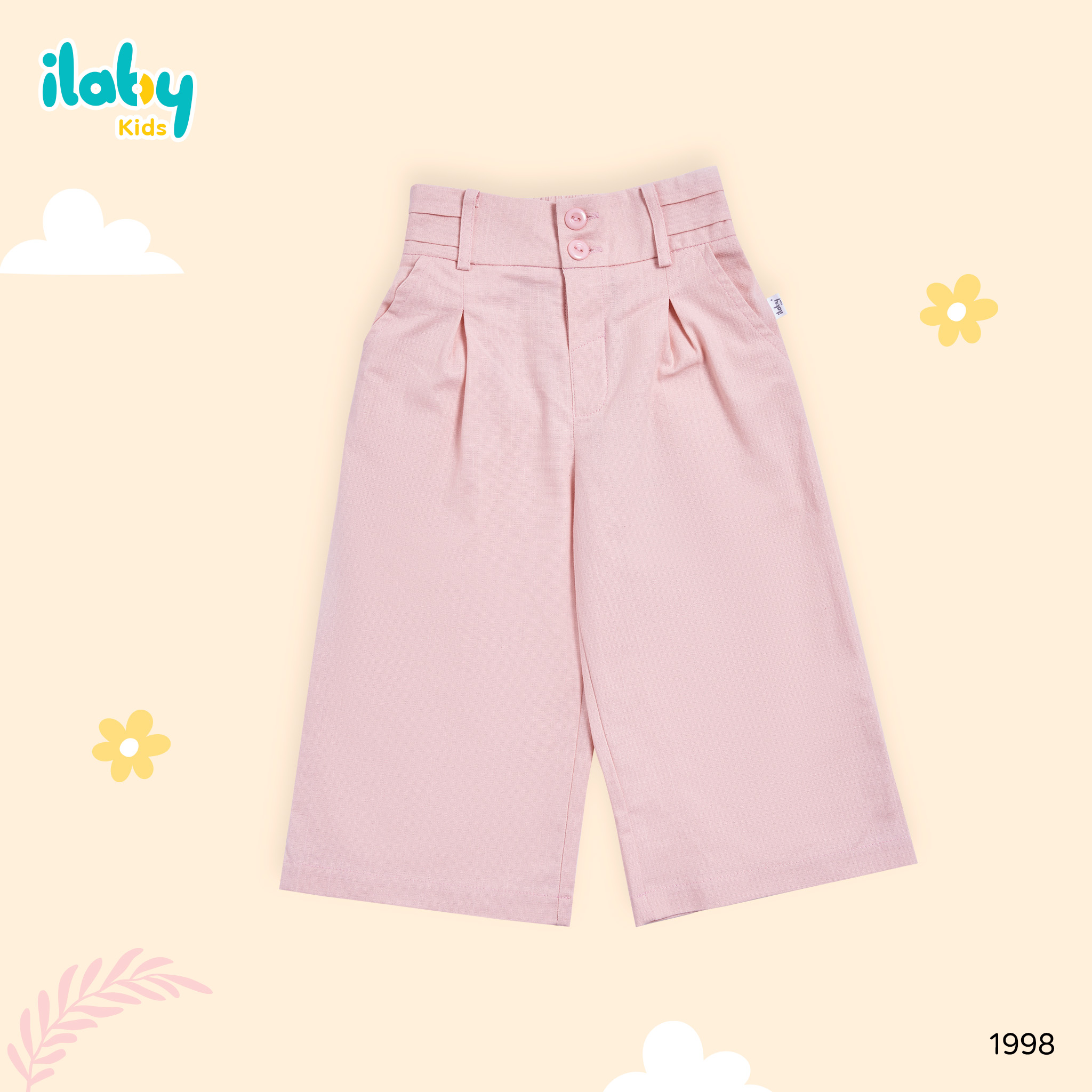 Quần suông cạp lật ly mở hai cúc