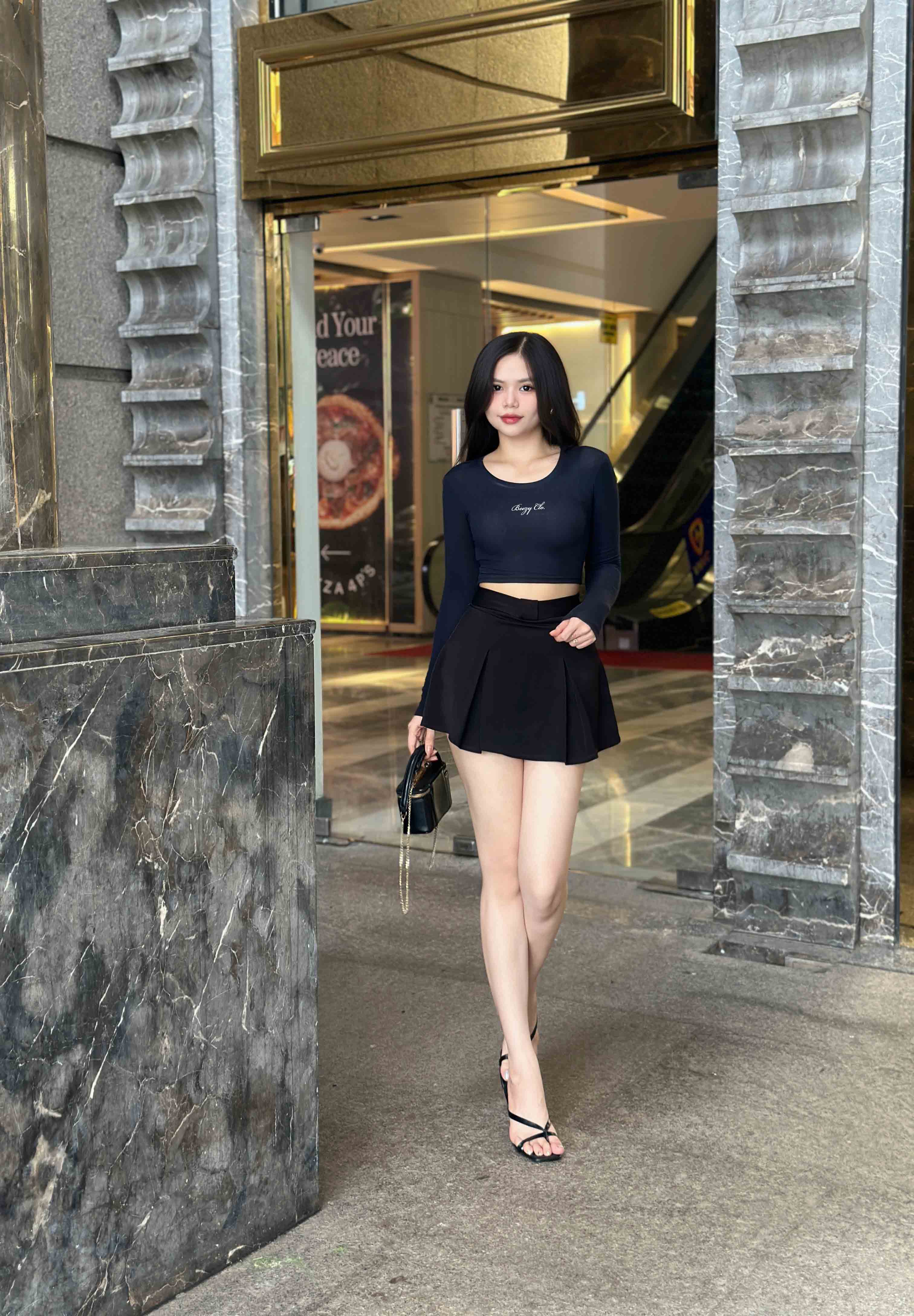 Áo thun nữ tay dài ôm body form croptop Beezy 2488 100% Visco co giãn 4 chiều form ôm tôn dáng thoải mái dễ phối đồ_thumbnail_2