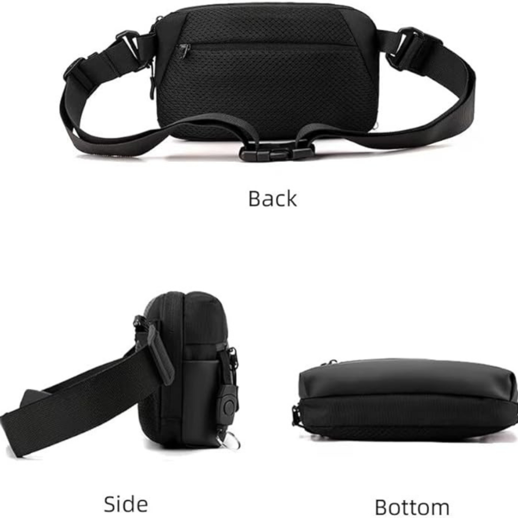 HUBO Men's Chest Bag High Quality Waterproof Leather For Men's Sports Jogging_thumbnail_6