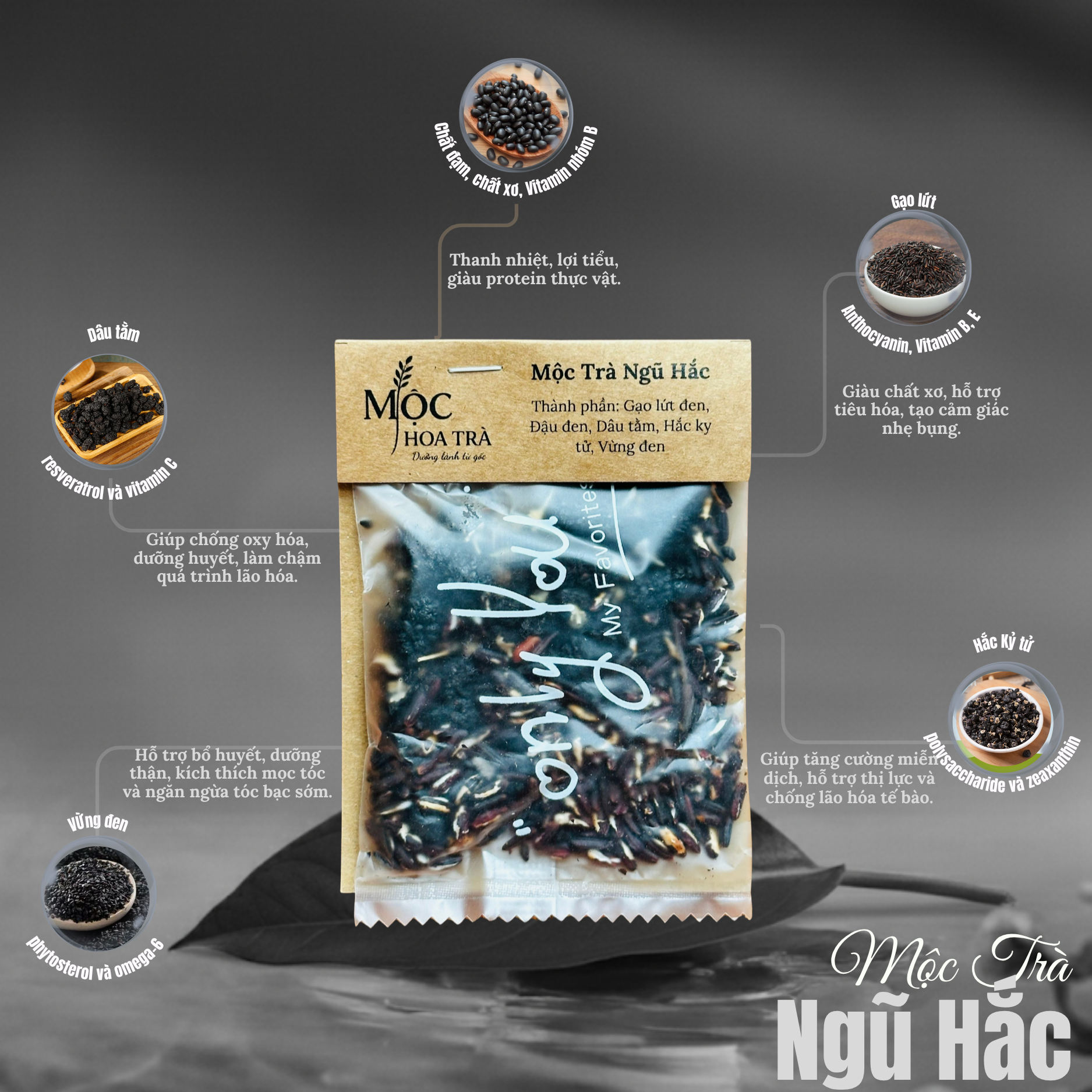 Mộc Trà Ngũ Hắc – Trà Thảo Mộc Dưỡng Tóc – Dưỡng Tóc Khỏe, Đen Tóc, Mọc tóc nhanh – Nguyên Liệu Sấy Lạnh_thumbnail_3