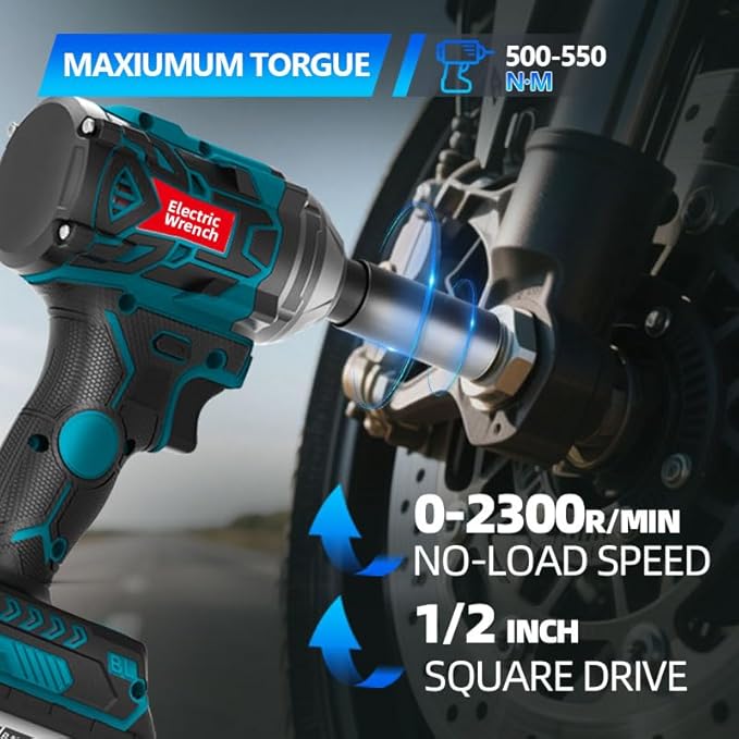 Impact Wrench - Máy Siết Bu Lông Không Dây 550N.m – Động Cơ Không Chổi Than Mạnh Mẽ, Pin Khủng 5.2Ah_thumbnail_4