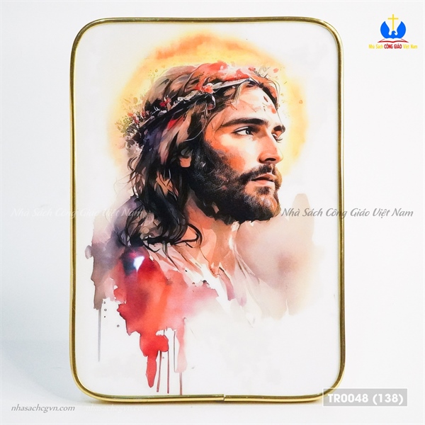 Tranh Chúa Giesu đội mào gai 15x21cm