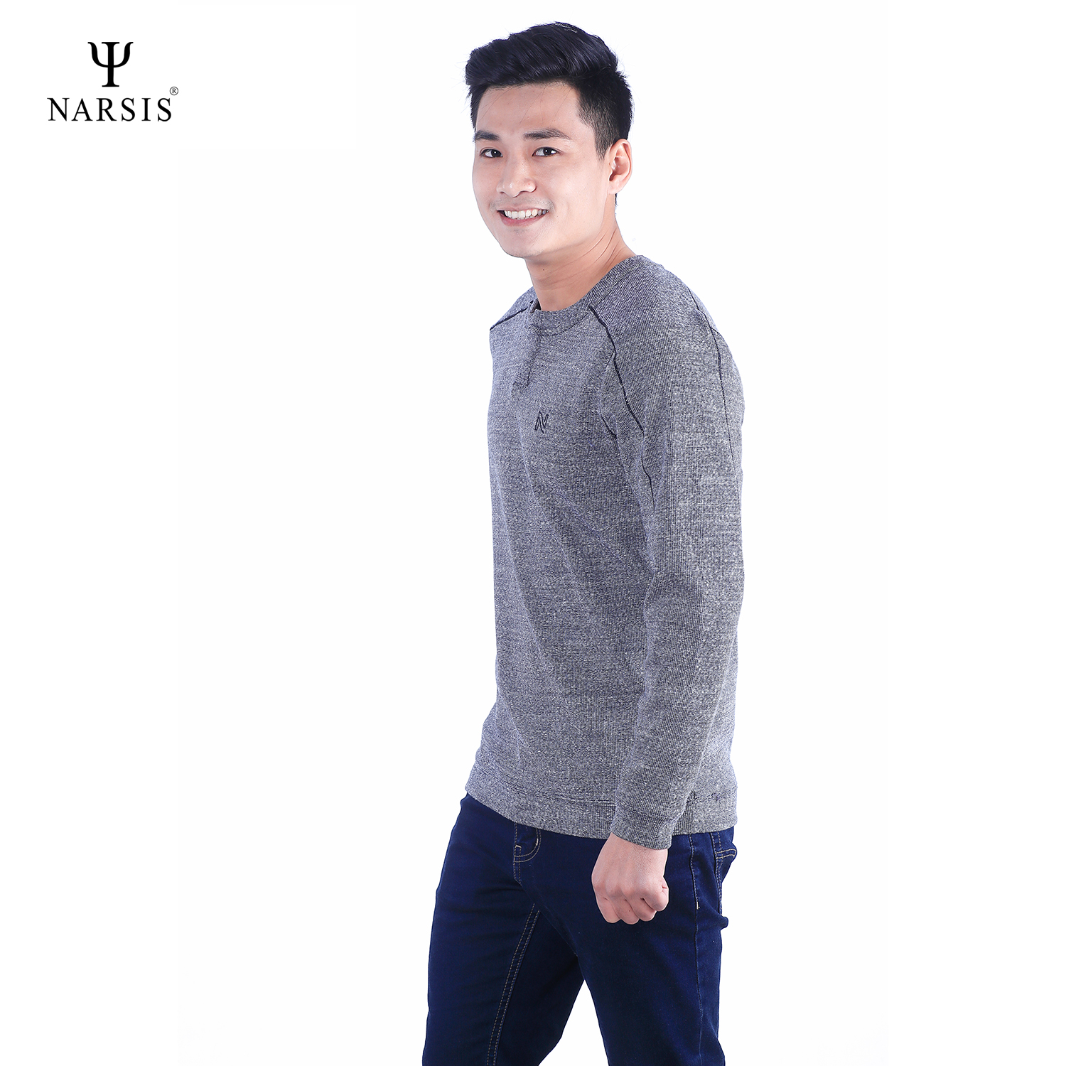ÁO NAM THU ĐÔNG D7067 NARSIS VẢI LEN COTTON ẤM ÁP, THOÁNG MÁT, GIỮ ẤM TỐT, MỀM MẠI_thumbnail_0