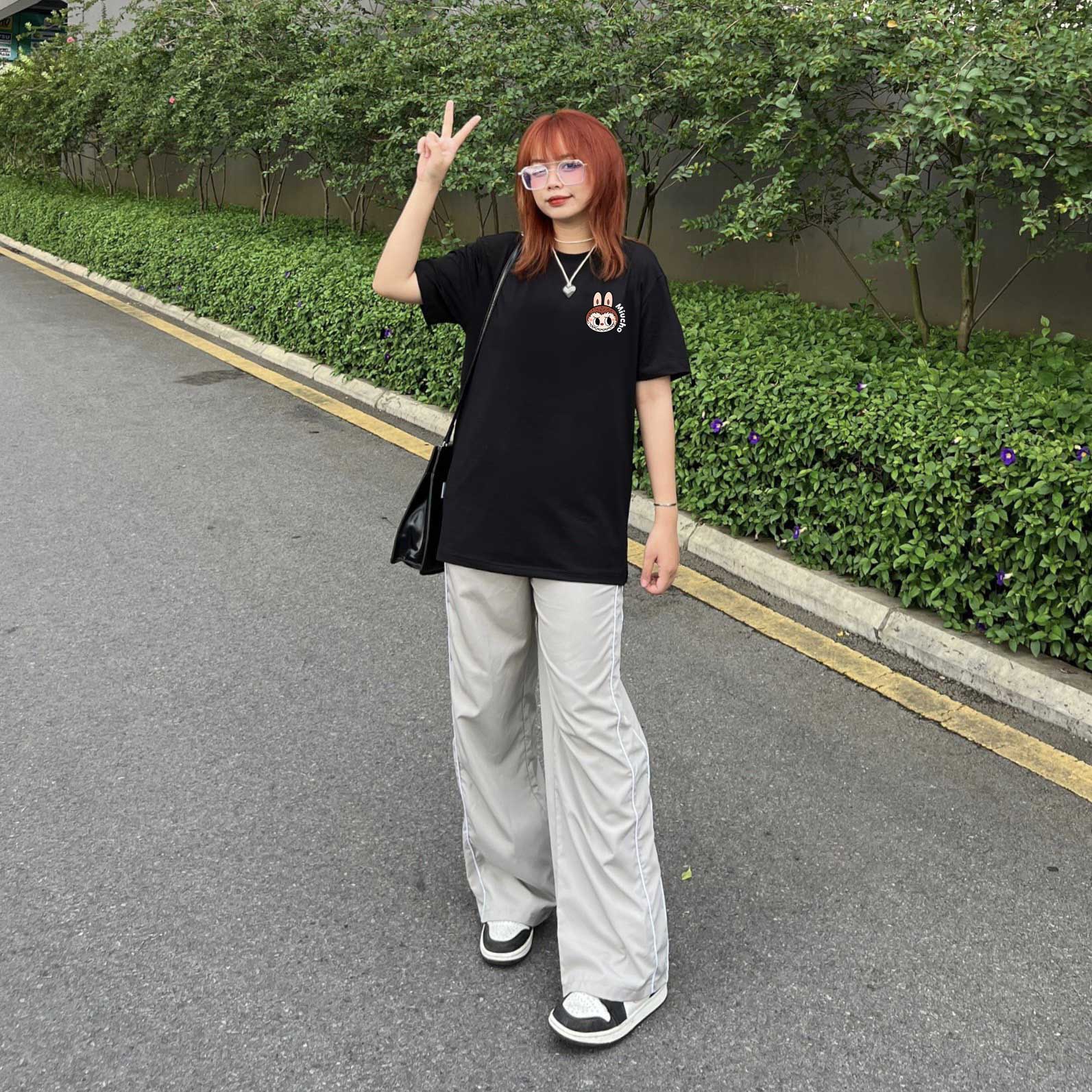 Áo thun labubu form rộng hottrend ATD1270 Miucho vải cotton thoáng mát cổ tròn in mix_thumbnail_3