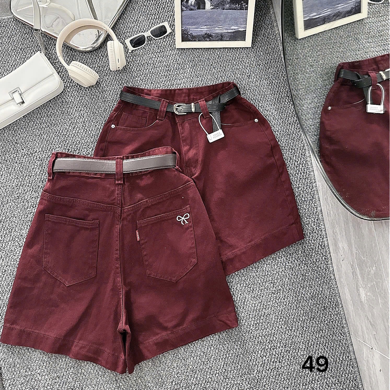 Quần short lửng thêu nơ kaki jean bigsize QSJ049 dành cho nàng béo mập từ 55-90kg_thumbnail_10