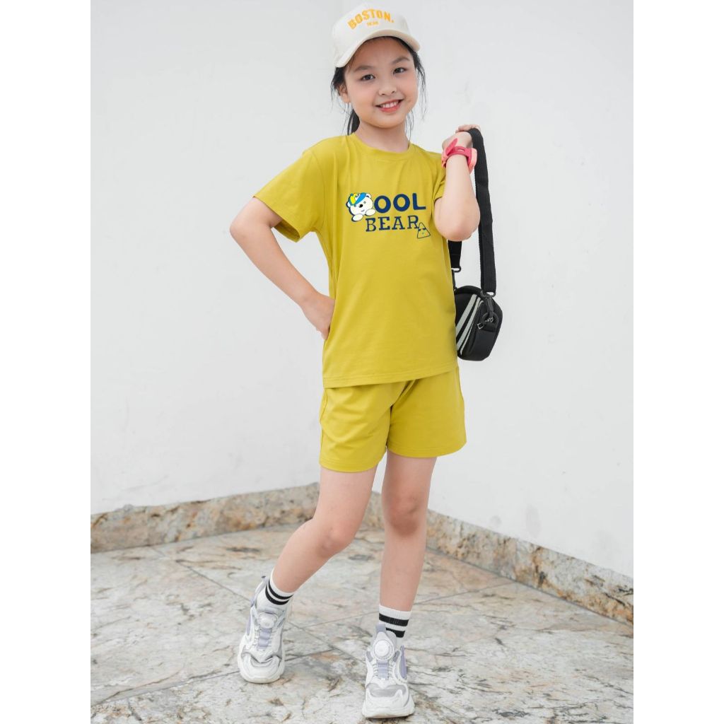 Bộ quần áo bé gái in hình 'Gấu Cool Bear'- Loza Kids SB31