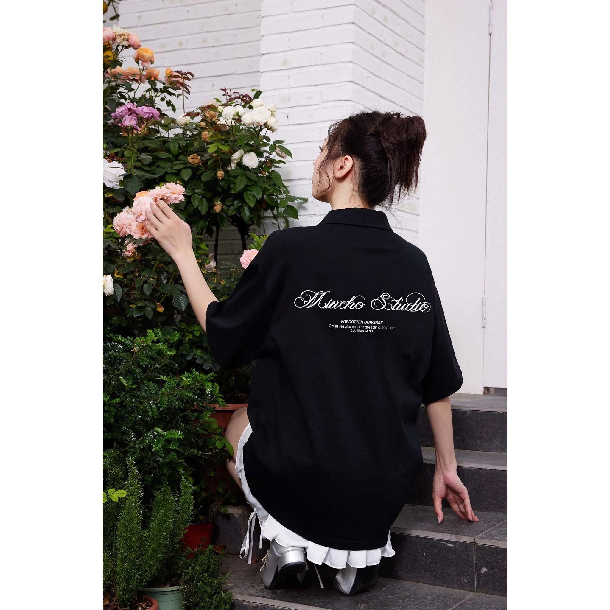 Áo polo vải cotton cao cấp 2477 Miucho phong cách basic tay ngắn cổ trụ in typography_thumbnail_5