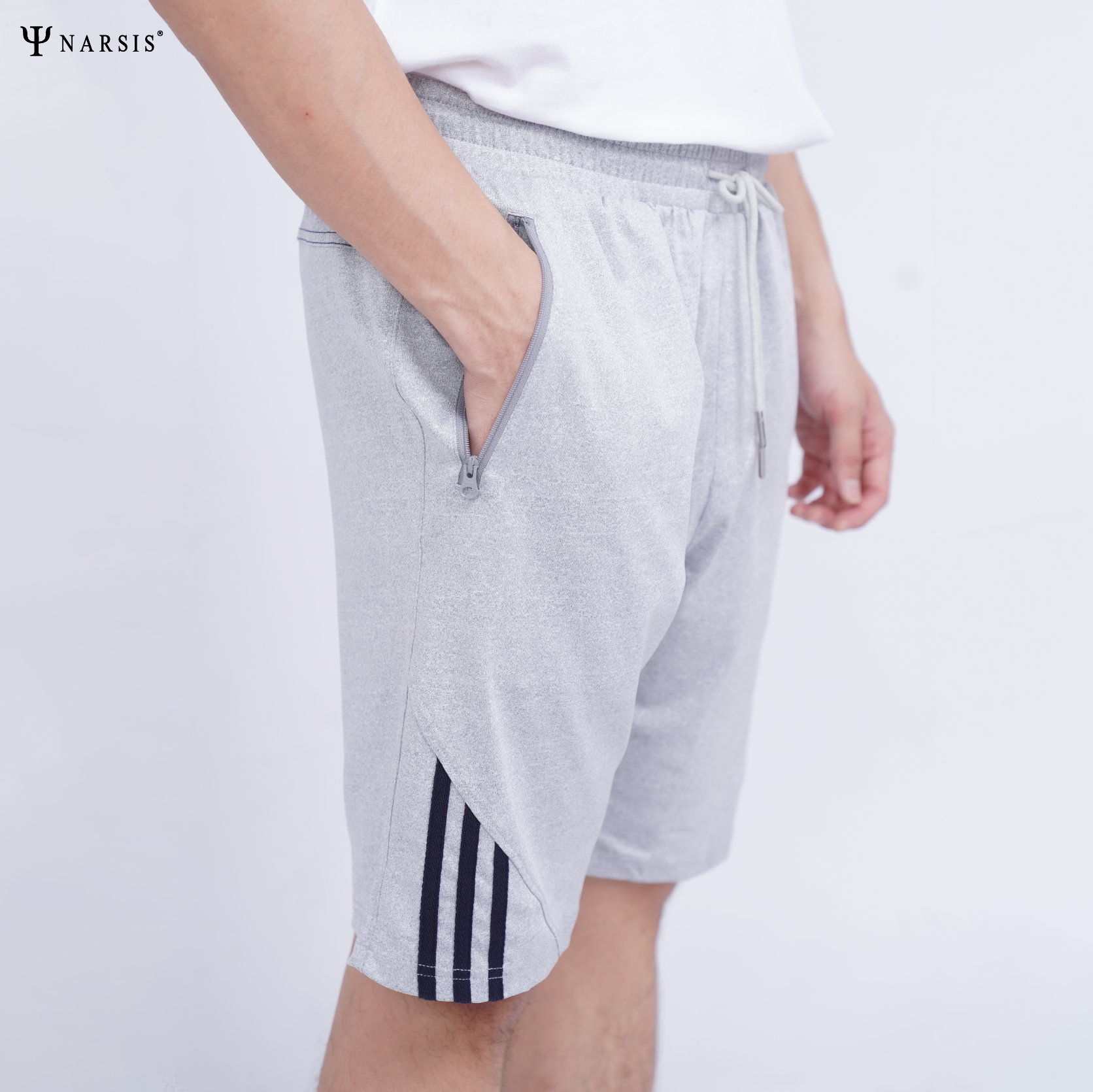 QUẦN ĐÙI NAM GHI SÁNG NARSIS CHẤT LIỆU COTTON CẠP CHUN CO GIÃN THOẢI MÁI S23019 NARSIS CHẤT LIỆU ...