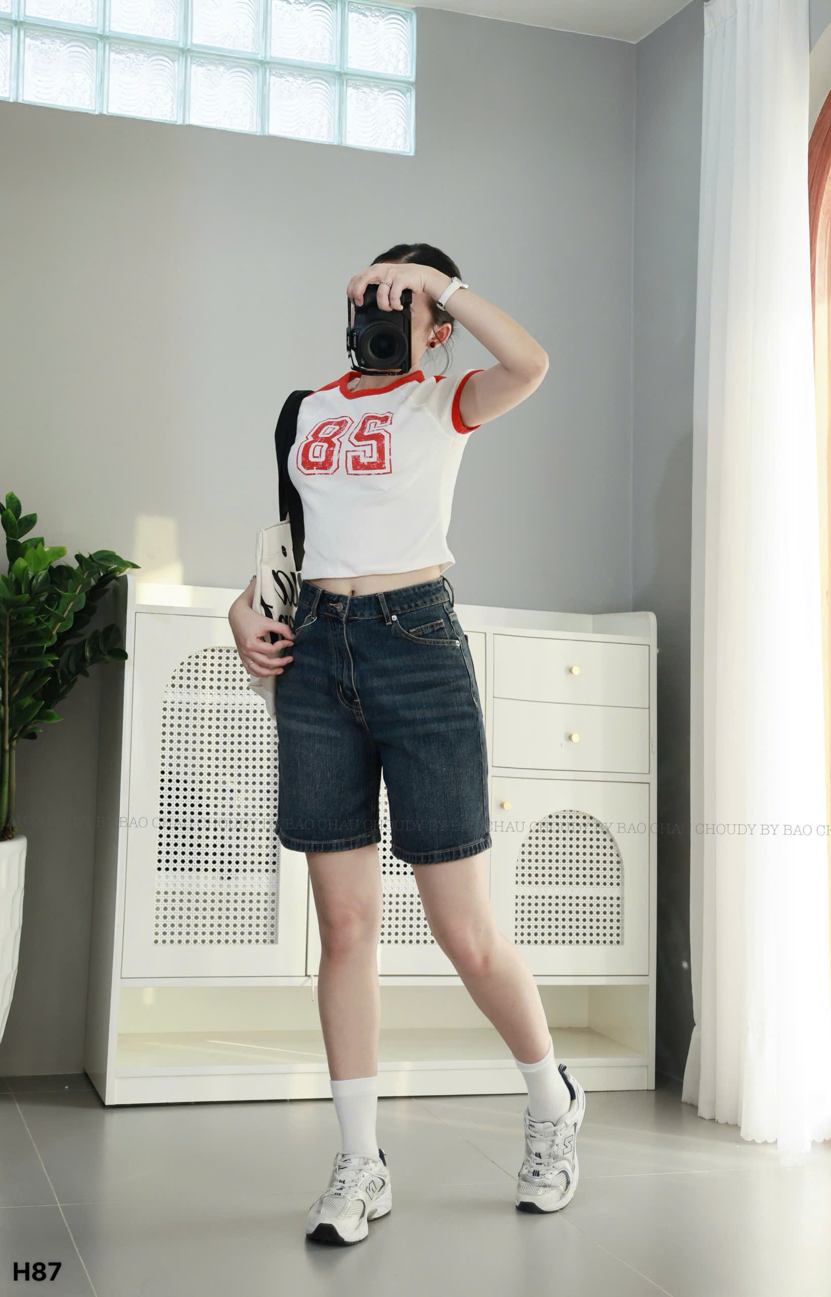 H87 QUẦN SHORT JEAN ĐẬM