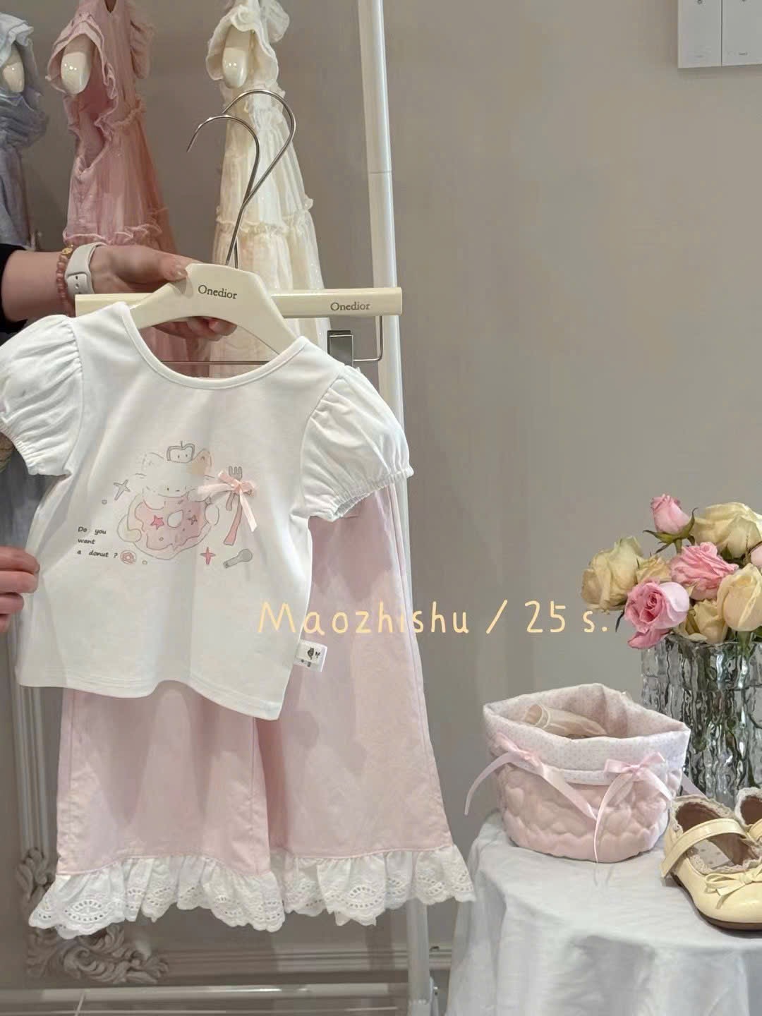 (Q50) Quần thô mềm hồng phấn có bèo ở gấu