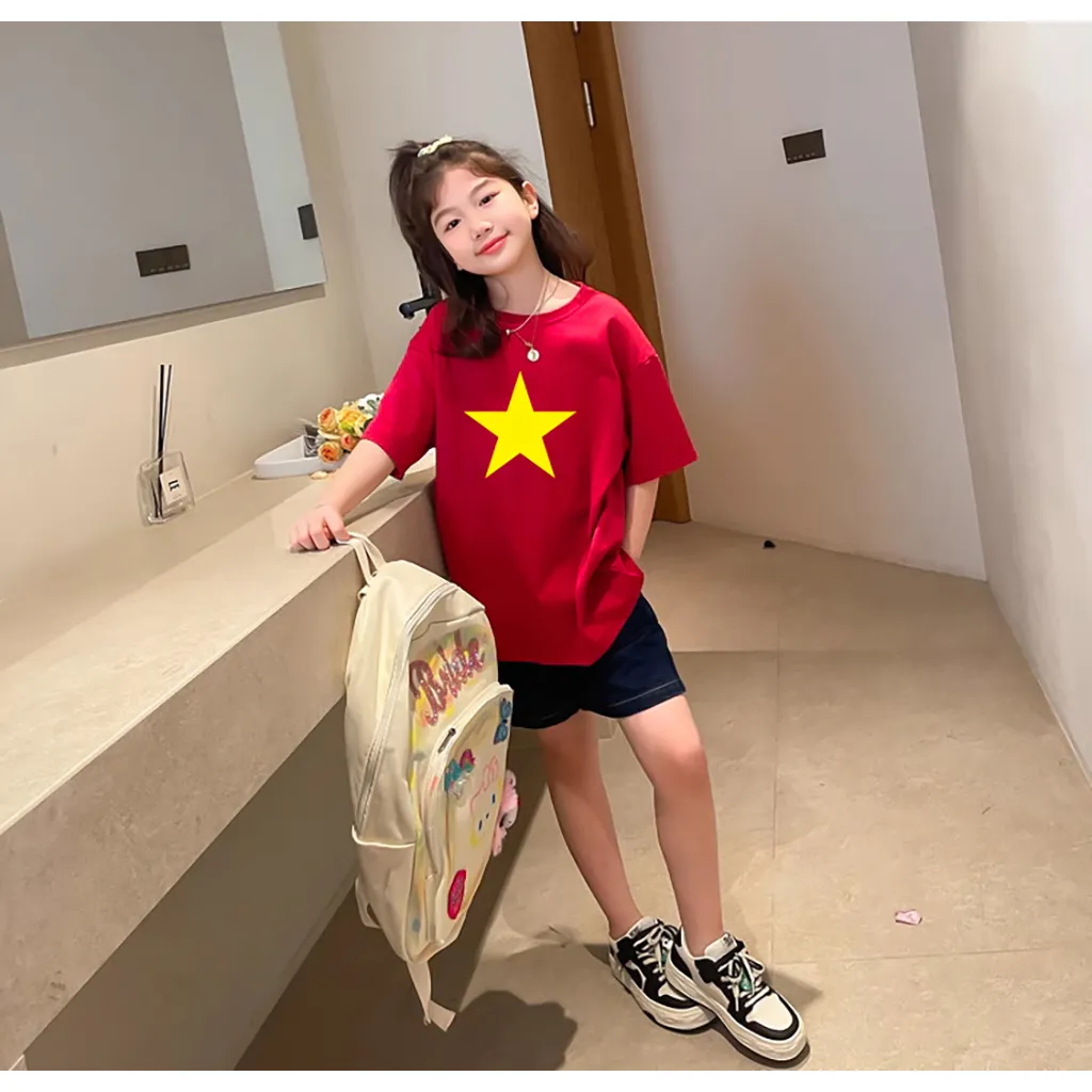Áo thun cho bé Việt Nam cờ đỏ sao vàng 2506 Miucho form rộng vải cotton thoáng mát in artwork_thumbnail_5