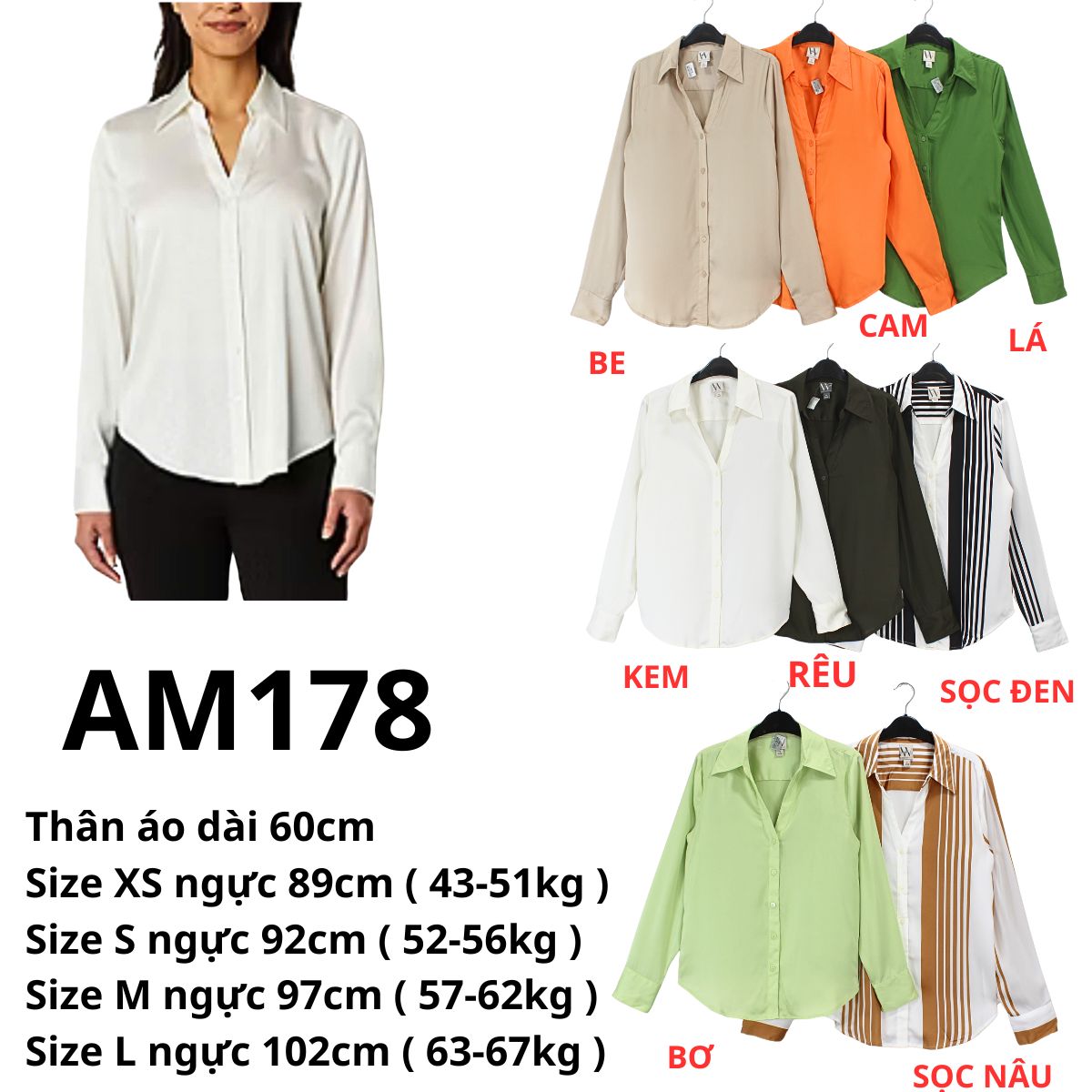 AM178 Áo sơ mi lụa