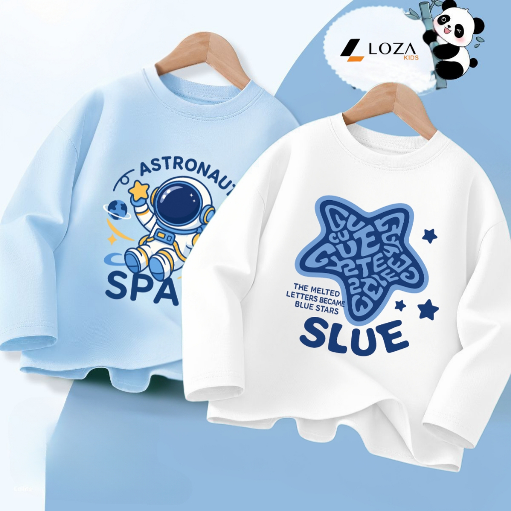 Áo thun dài tay bé trai in nhiều hình - Loza Kids  KT007