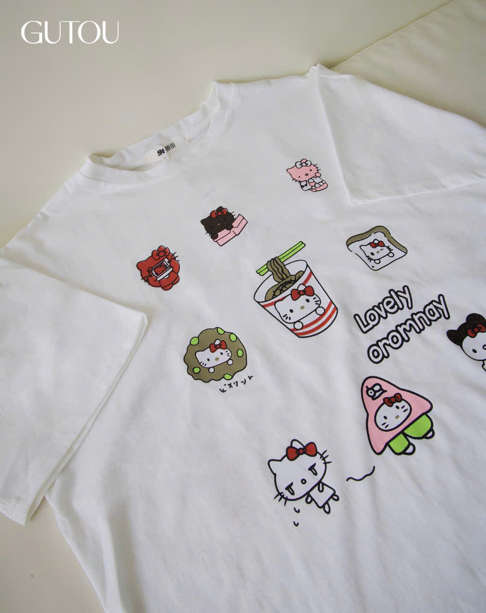 [ GUTOU ] Áo Thun Trắng In Hình Hello Kitty