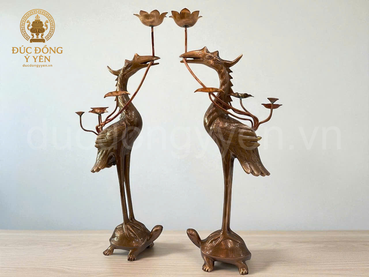 Bộ ngũ sự cao 60 cm đúc đồng đỏ  hoa văn rồng nổi_thumbnail_6