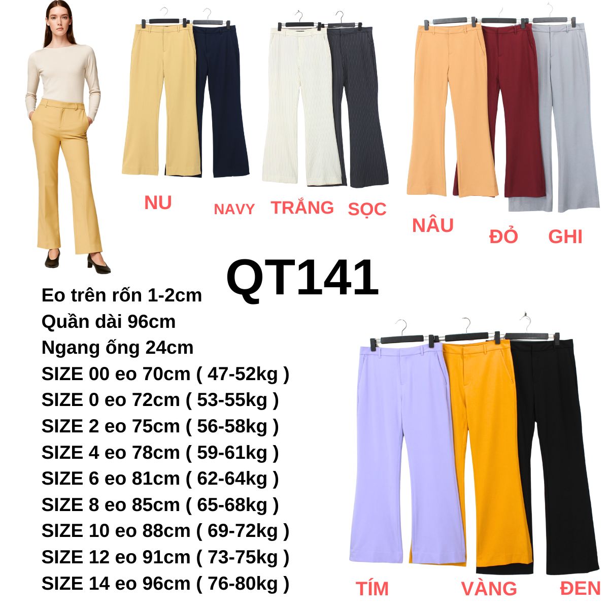 QT141- Quần tây Bana