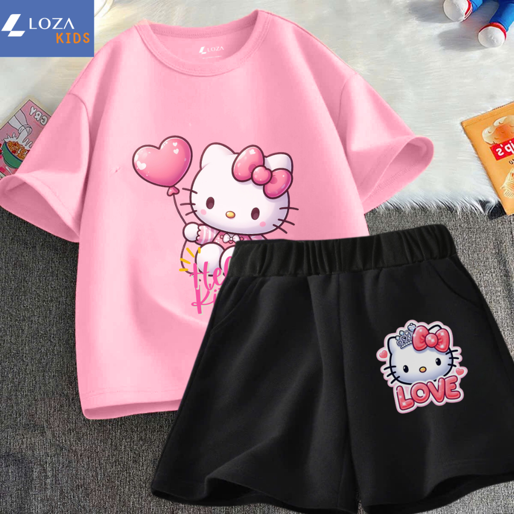 Bộ đồ bé gái in hình Mèo Hello Kitty - Loza Kids SB291_thumbnail_5