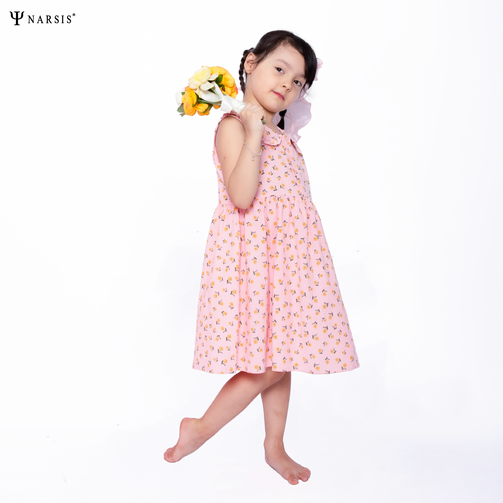 VÁY HÈ BÉ GÁI VẢI THÔ CARA MỀM MẠI THẤM HÚT MỒ HÔI KB23001 NARSIS CHẤT LIỆU THOÁNG MÁT, DỄ CHỊU, ..._thumbnail_1