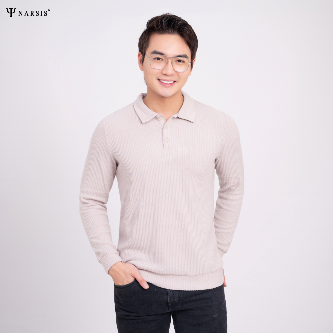 ÁO POLO CÓ CỔ NAM D0050 NARSIS VẢI LEN COTTON ẤM ÁP, THOÁNG MÁT, GIỮ ẤM TỐT, MỀM MẠI