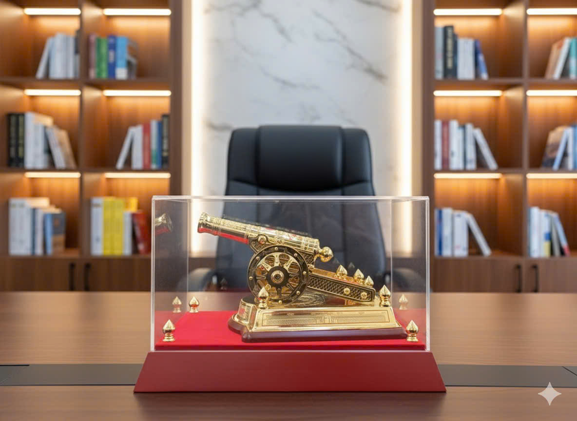 Pháo thần công bằng đồng mạ vàng 24k 