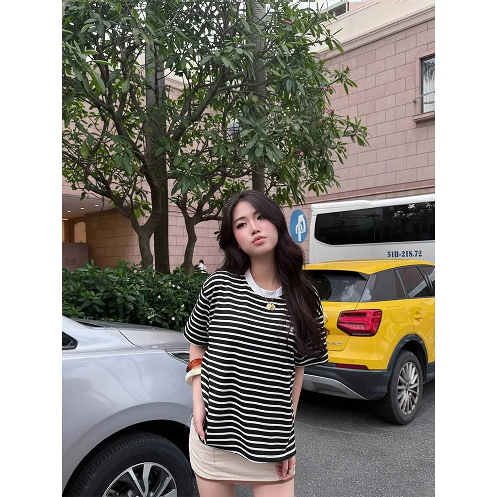 Áo thun form boxy Miucho vải thun rib thoáng mát tay dài cổ tròn kẻ sọc mix màu AT00057_thumbnail_5