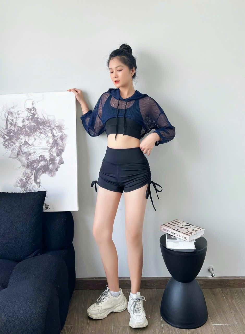 Áo Tank Thể Thao Lưới Mè Dáng Croptop Có Nón Mặc Ngoài_thumbnail_9