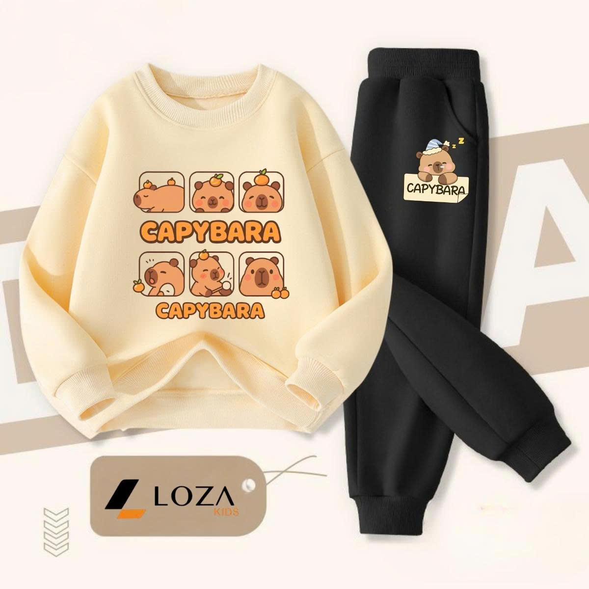 Bộ nỉ bé trai, bé gái hình Capybara - Loza Kids BI484_thumbnail_1
