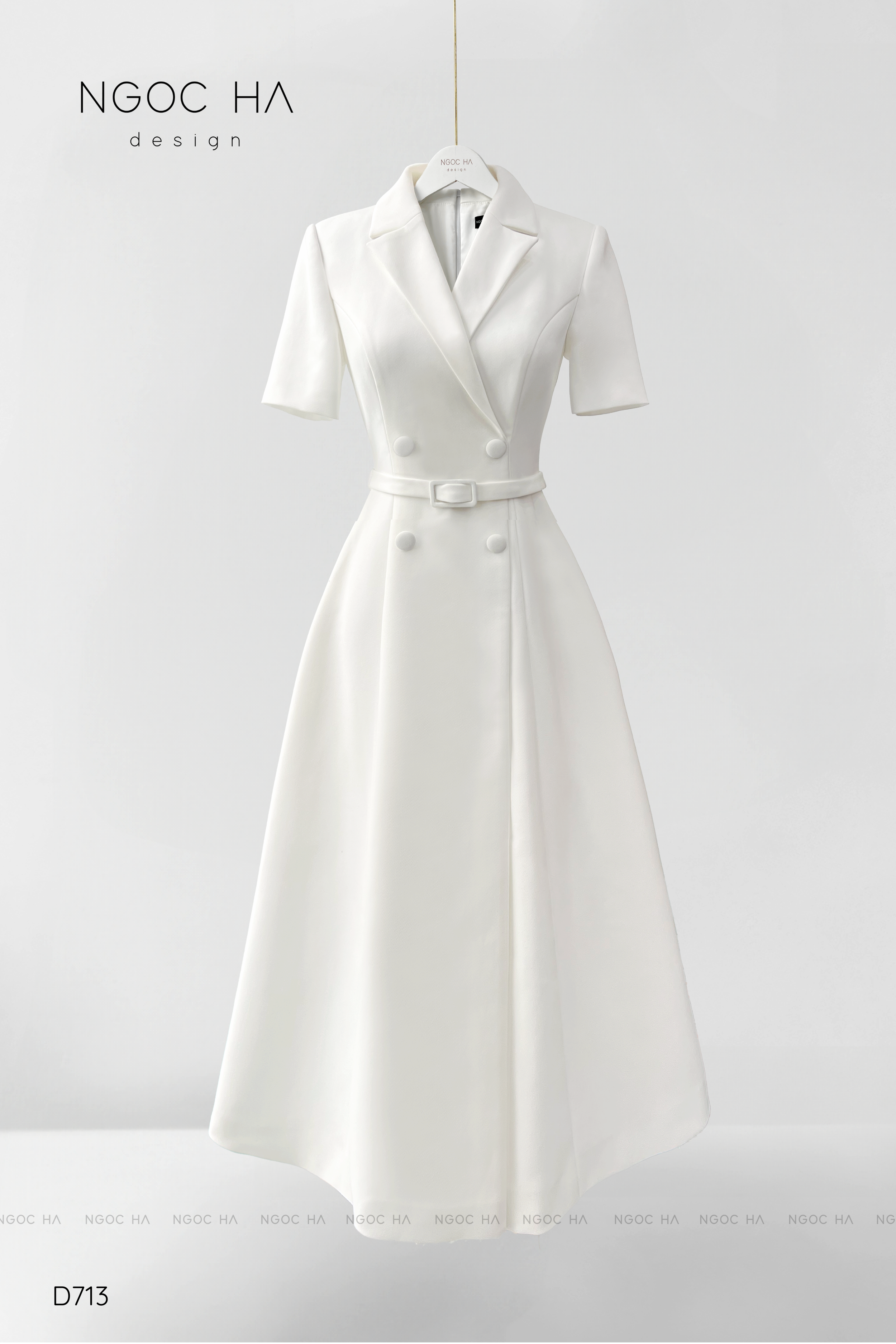 Irene Dress - Đầm Vest Dáng Xòe Kèm Đai D713