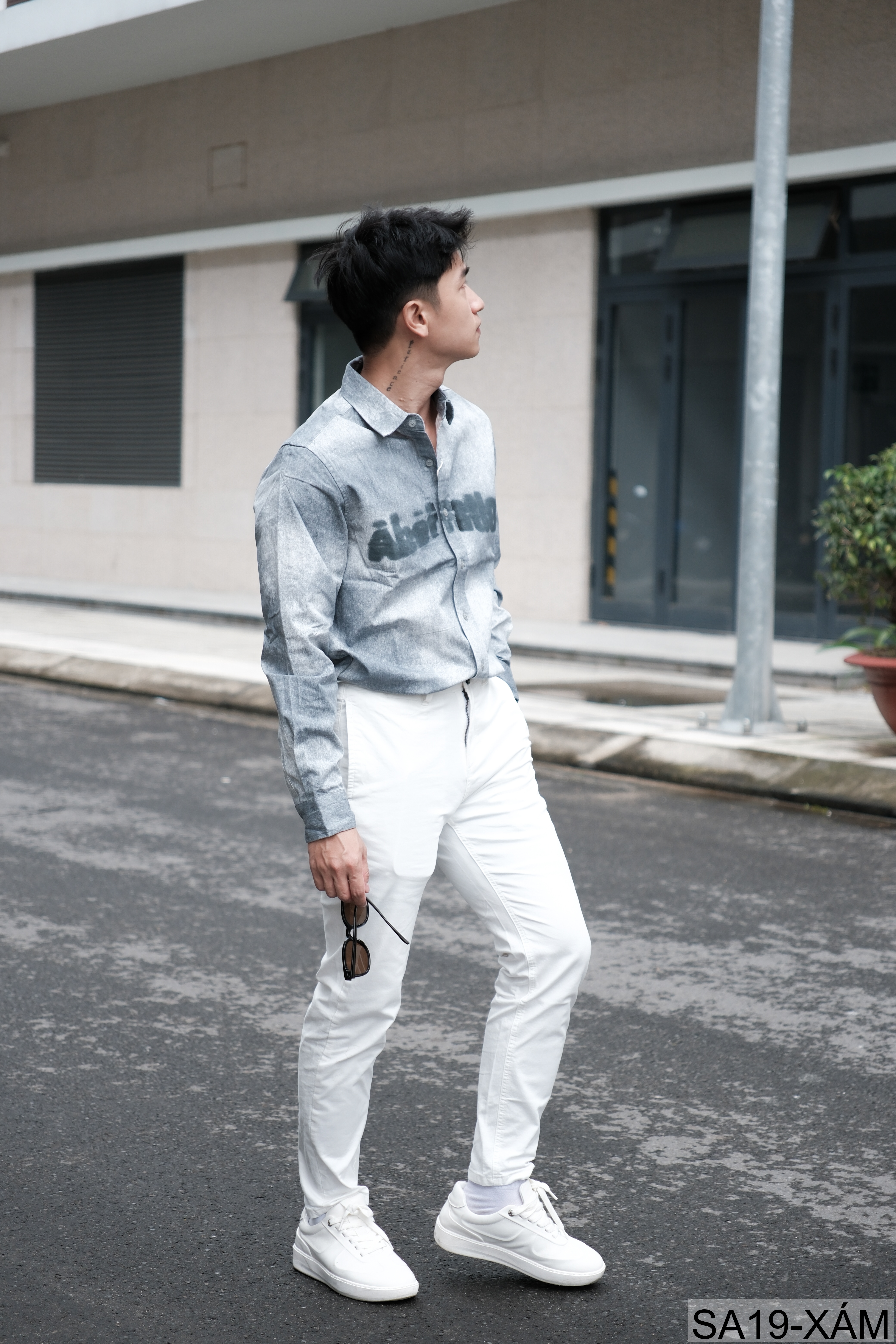 SA19 - Áo sơ mi nam dáng rộng phong cách streetwear, họa tiết in chữ, chất cotton mềm mại_thumbnail_7
