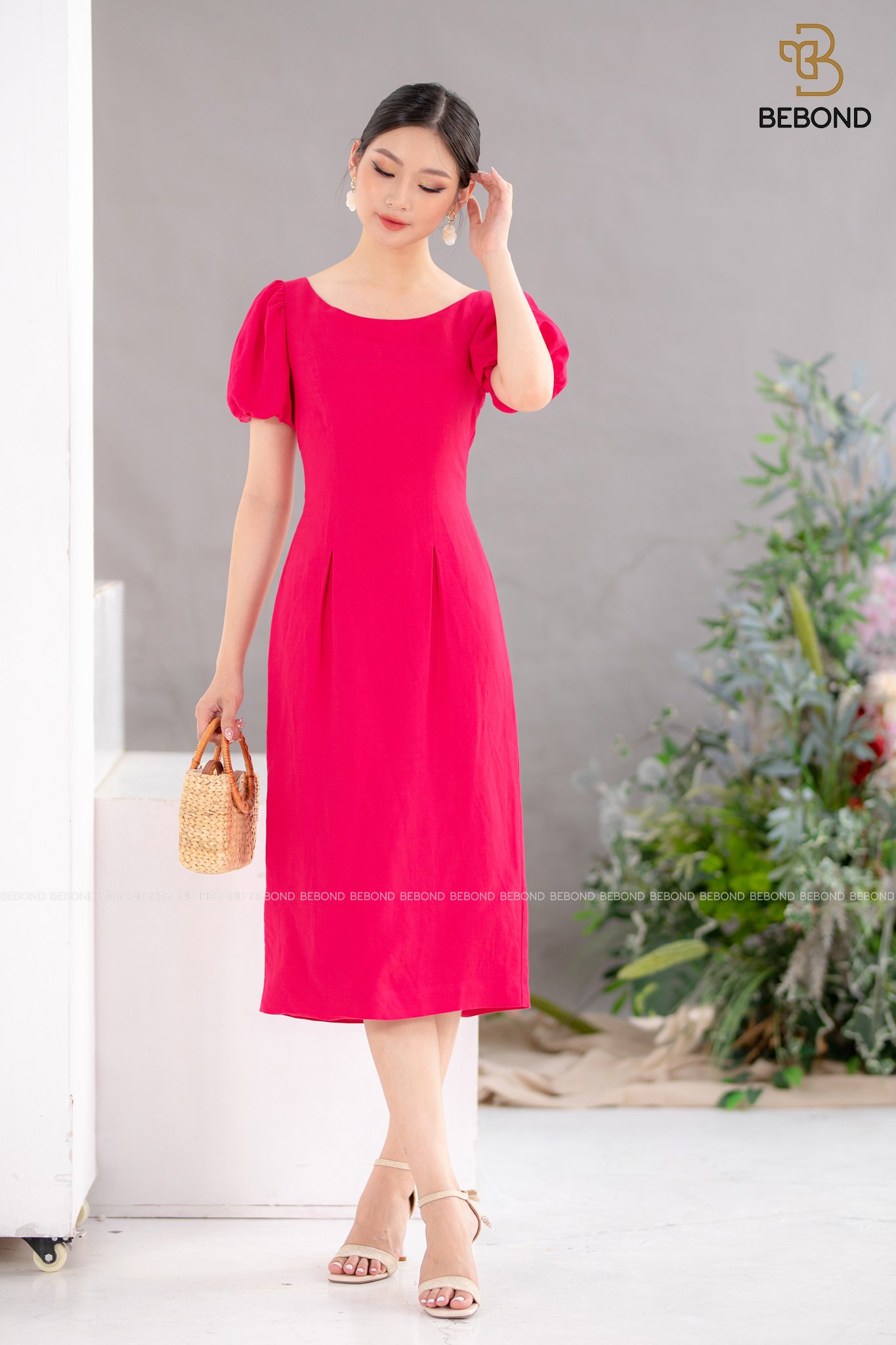 Đầm ôm linen màu HỒNG- Ciri Dress