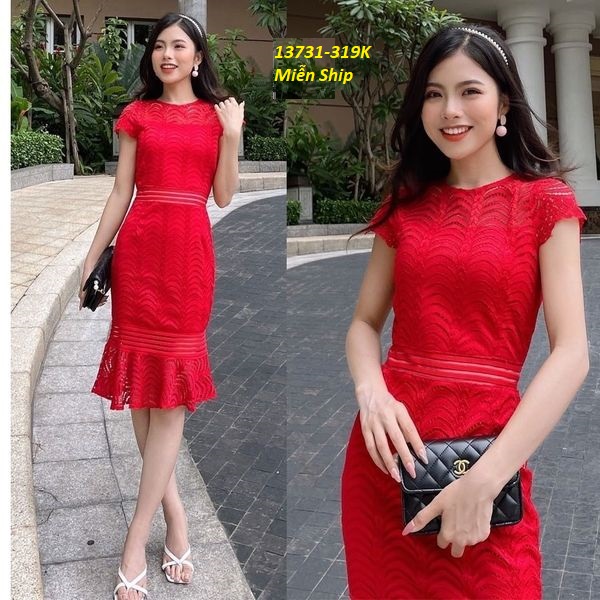 13731-Đầm ren đuôi cá đi tiệc màu đỏ (ren)FREESHIP_thumbnail_0