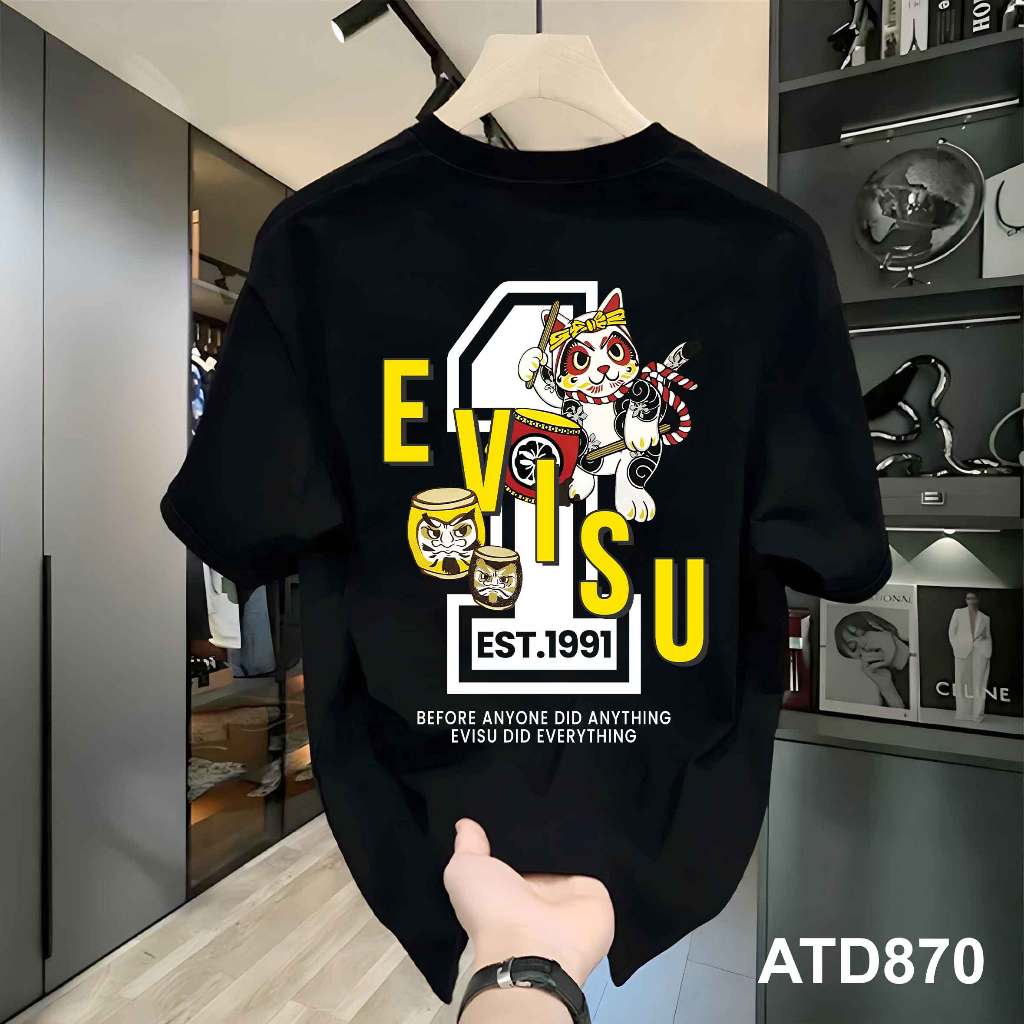 Áo thun nam evisu form rộng local brand ATD870 Miucho Iconic tay ngắn vải cotton cổ tròn in mix_thumbnail_1