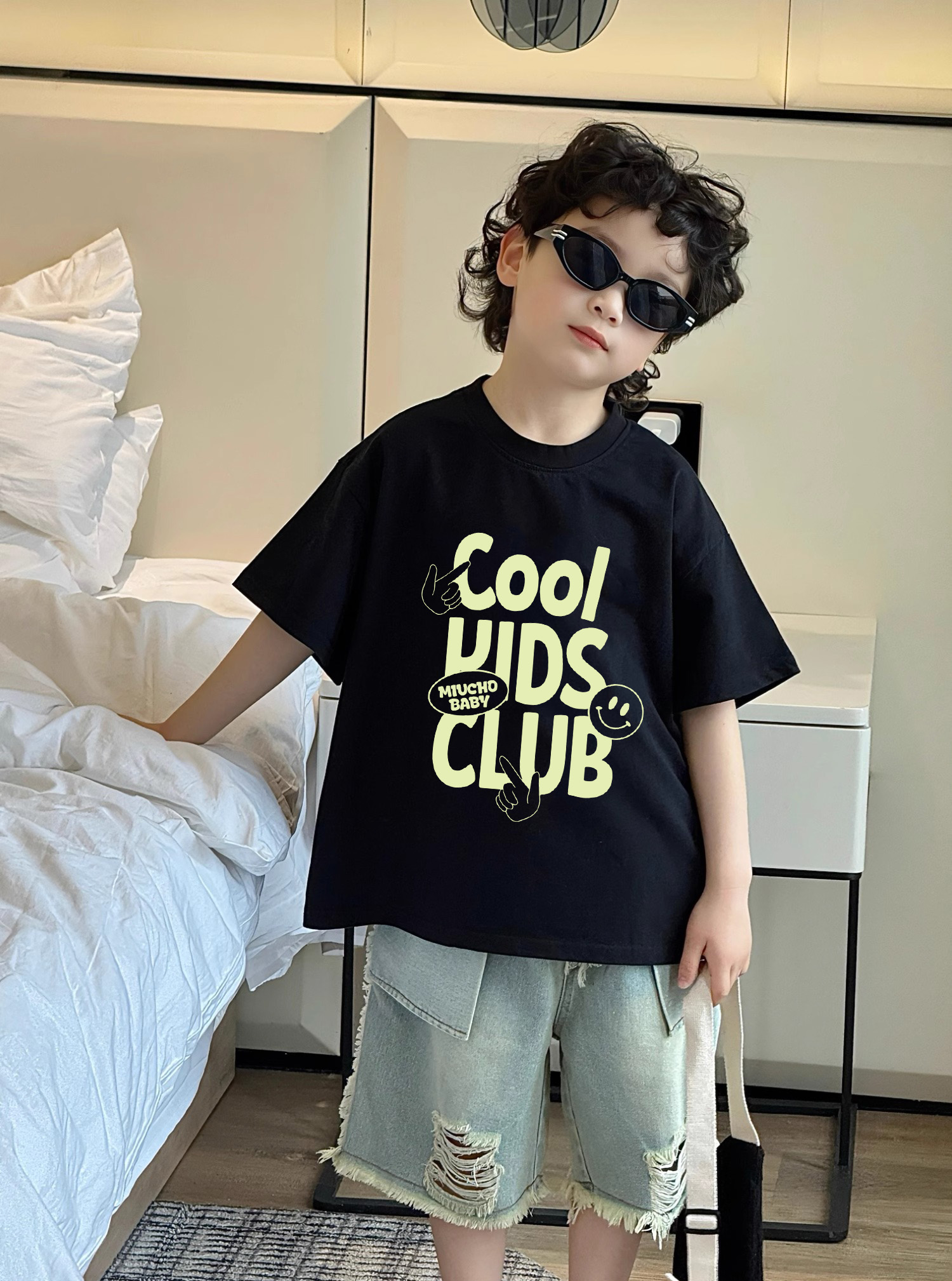 Áo thun cho bé chất vải cao cấp thoáng mát AED2421 Miucho Kid phong cách Hàn Quốc cổ tròn in mix_thumbnail_3