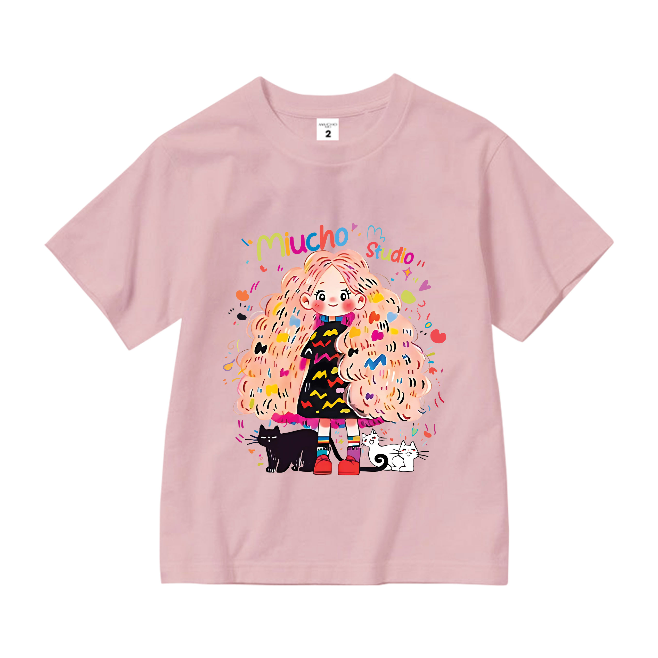 Áo thun bé gái form rộng chất vải cotton thoáng mát AED1544 Miucho Kid in artwork_thumbnail_8