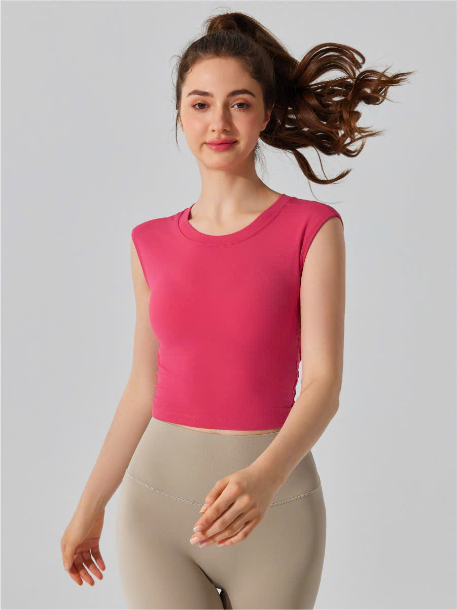 Áo Croptop Thể Thao Tay Ngắn Lưng Xoắn Nơ_thumbnail_11
