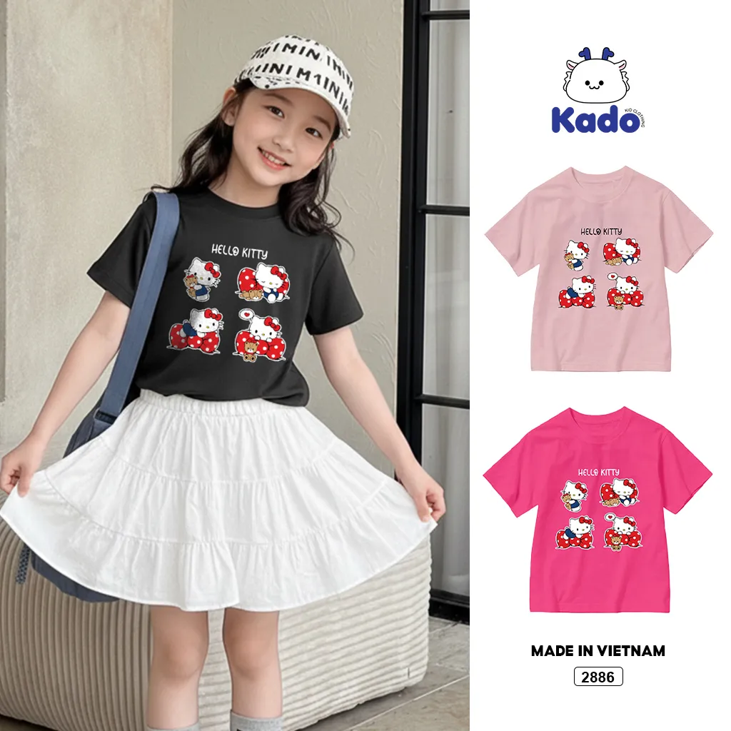 Áo thun kid form rộng Kado chất vải cotton dày dặn thoáng mát thoải mái Hello Kitty 2886